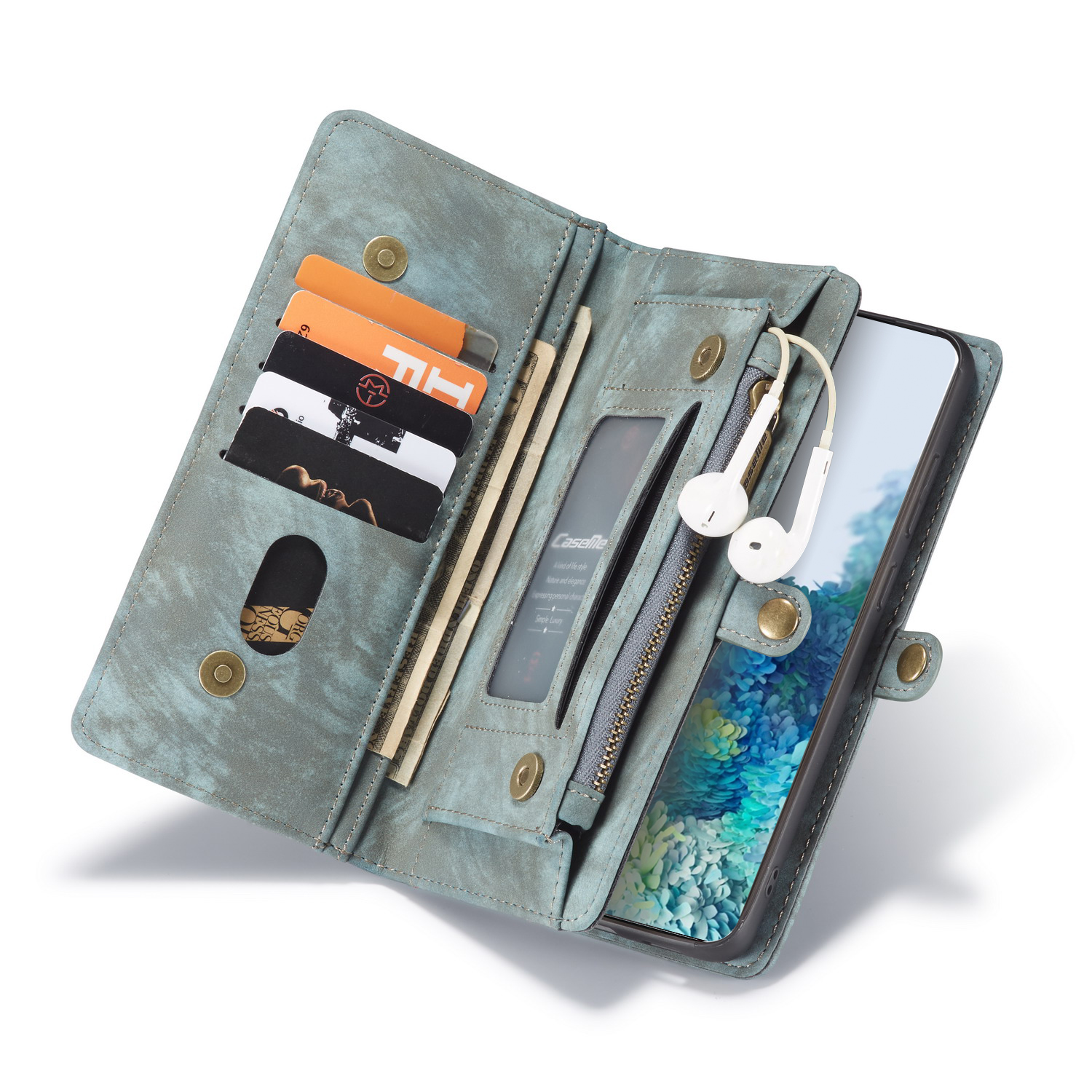 CaseMe 008 Series Folio Zipper Wallet Style Detachable Leather Cover C