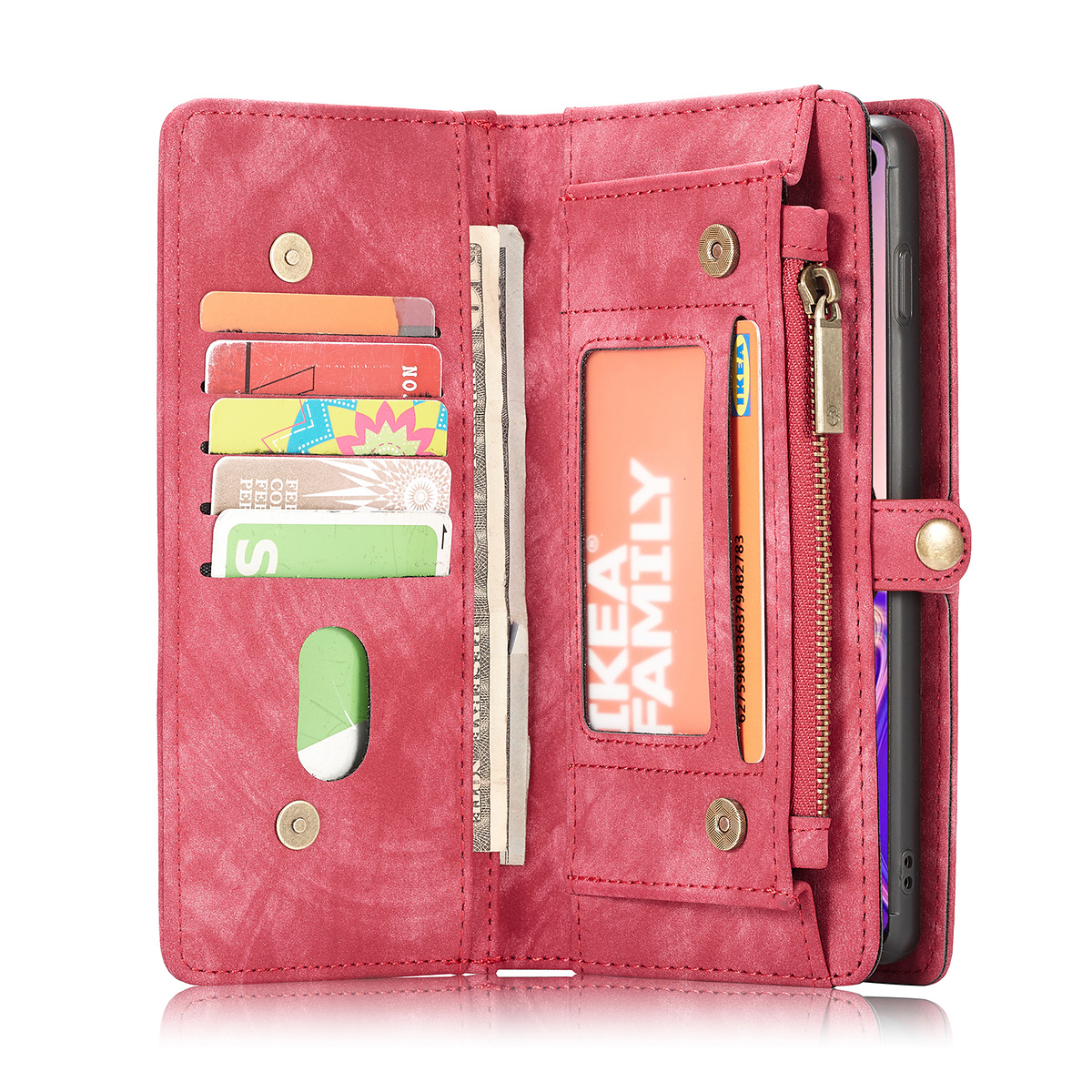CaseMe plånboksfodral med magnetskal, Samsung Galaxy S10, röd