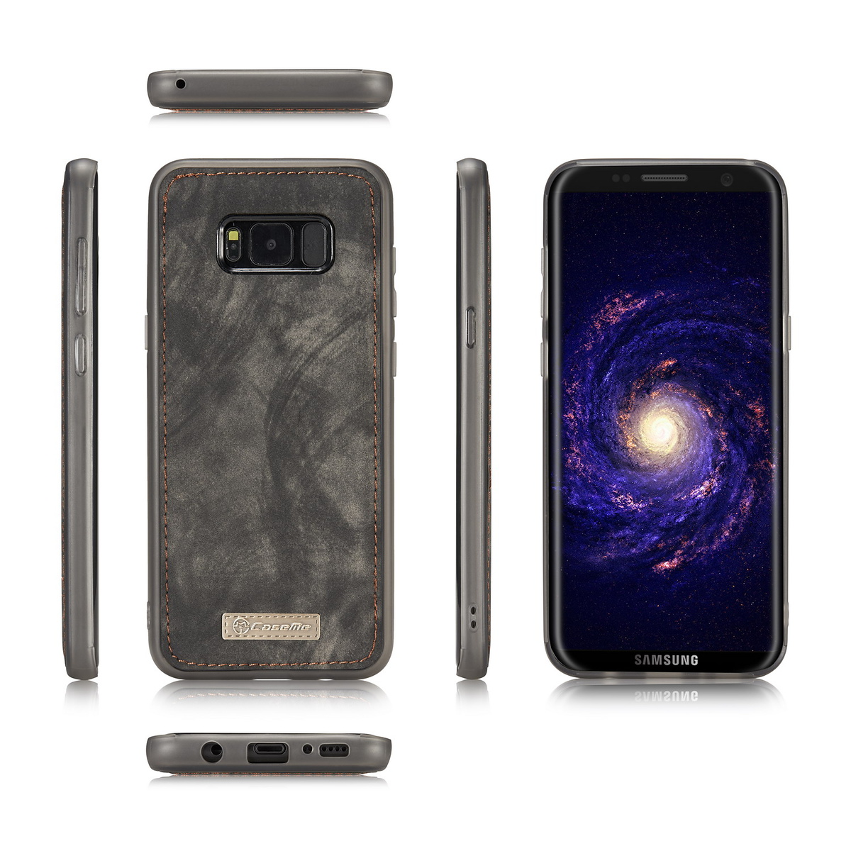 CaseMe plånboksfodral med magnetskal, Samsung Galaxy S8, svart