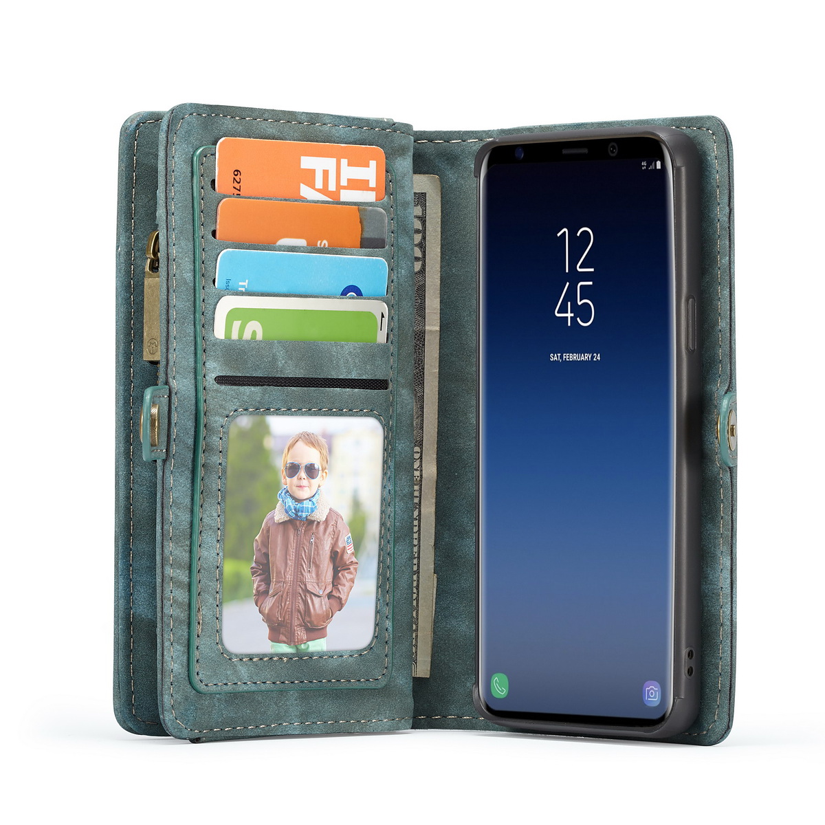 CaseMe plånboksfodral magnetskal, Samsung Galaxy S9, blå