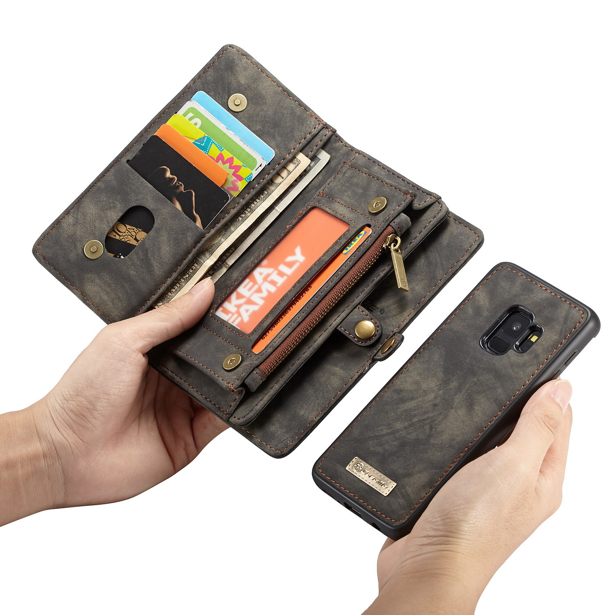 CaseMe plånboksfodral magnetskal, Samsung Galaxy S9, svart
