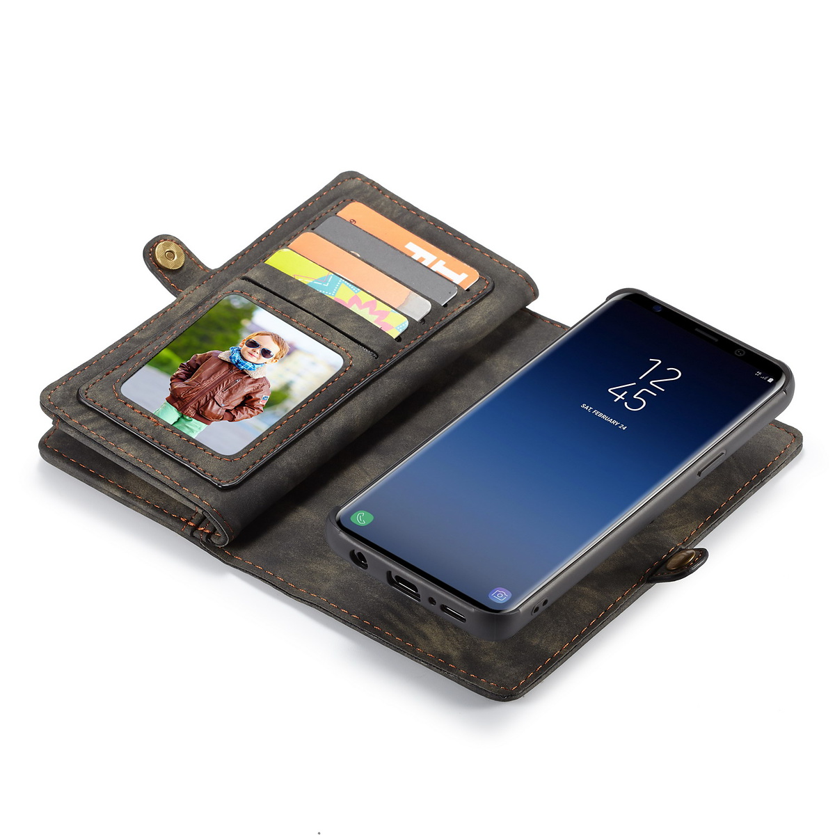 CaseMe plånboksfodral magnetskal, Samsung Galaxy S9, svart