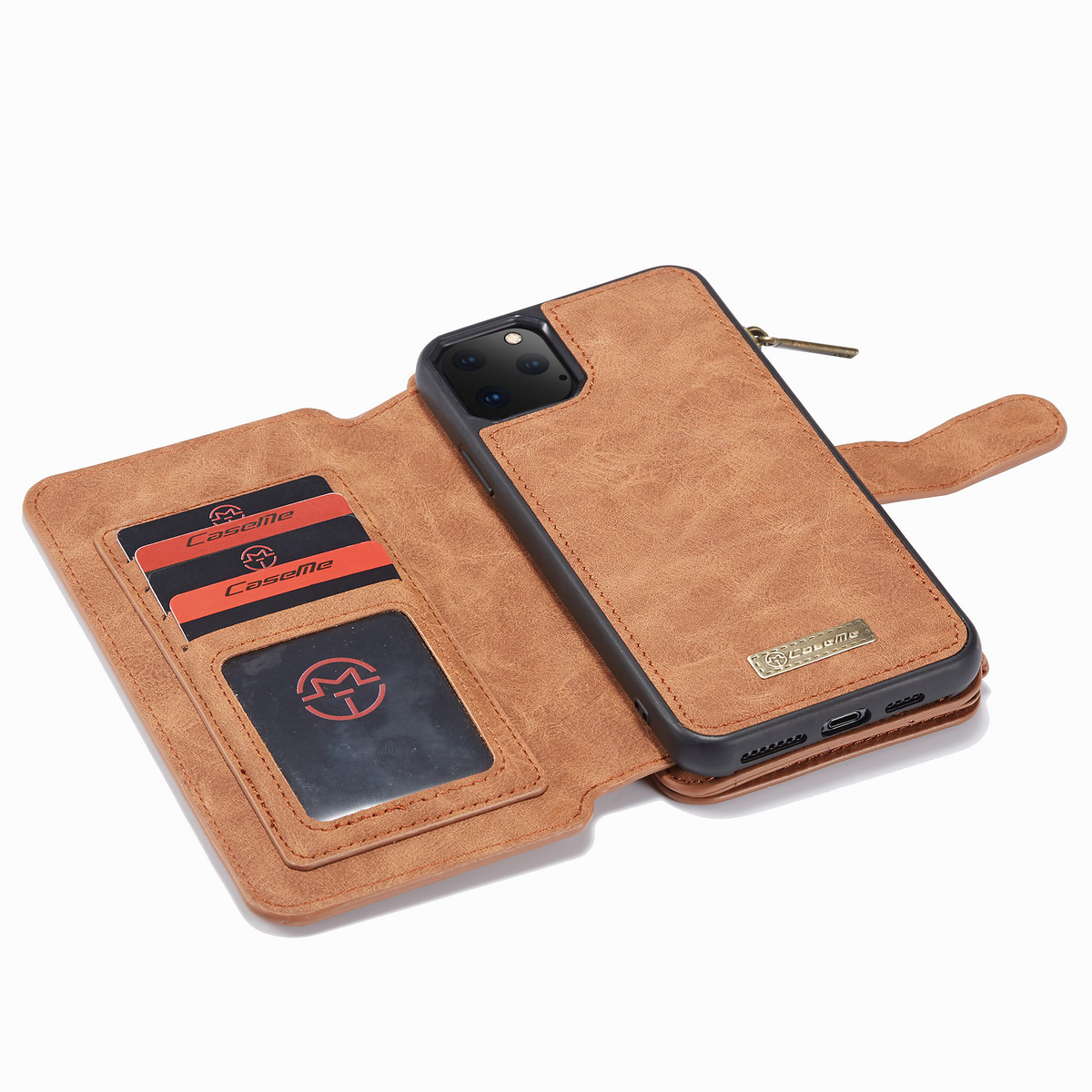 CaseMe plånboksfodral, magnetskal, iPhone 11 Pro Max, brun