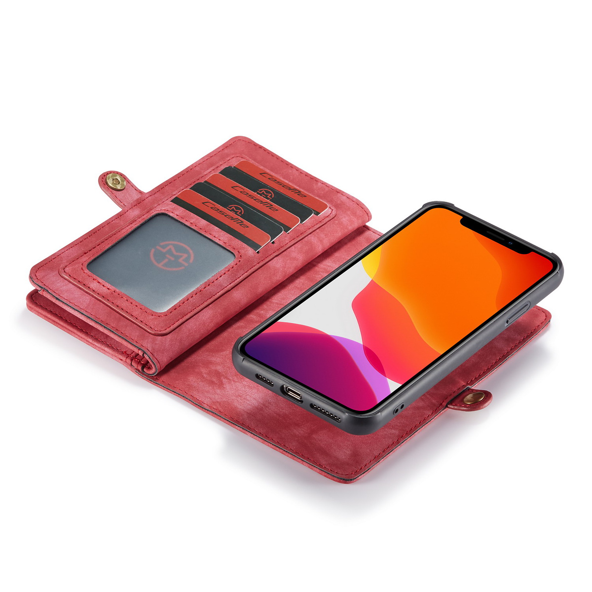 CaseMe plånboksfodral med magnetskal, iPhone 11 Pro Max, röd