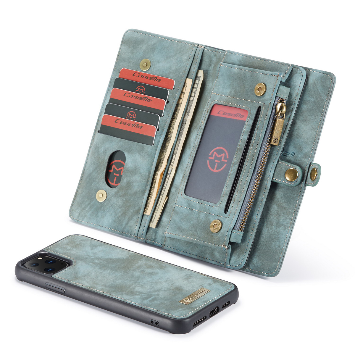 CaseMe plånboksfodral med magnetskal till iPhone 11 Pro, blå