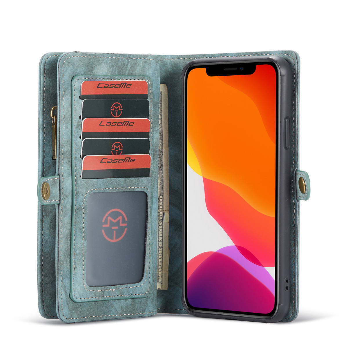CaseMe plånboksfodral med magnetskal till iPhone 11 Pro, blå