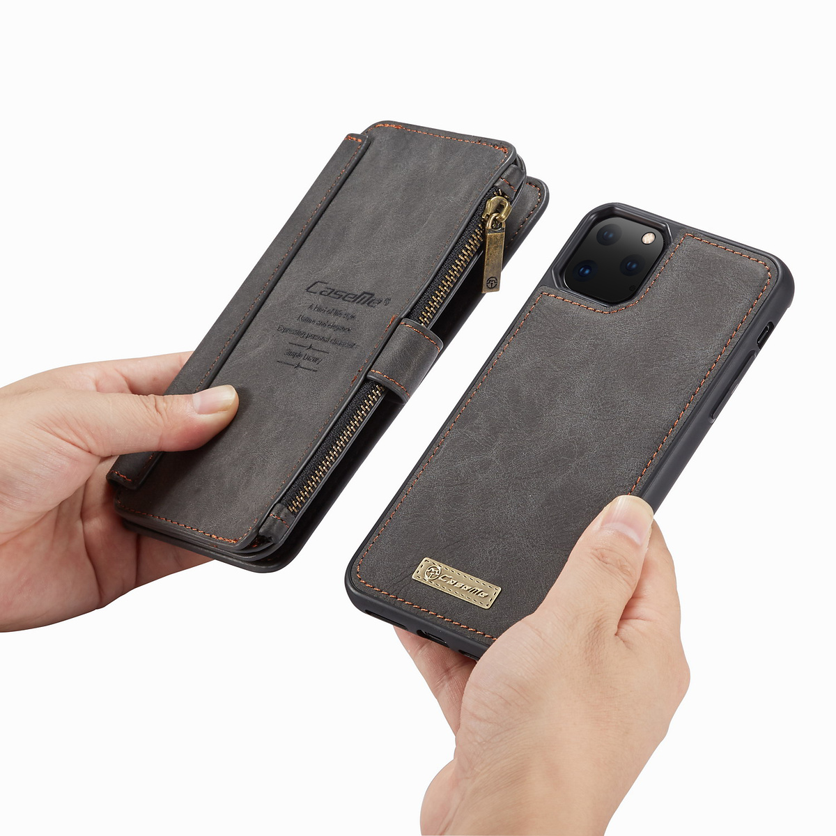 CaseMe plånboksfodral med magnetskal, iPhone 11 Pro, svart