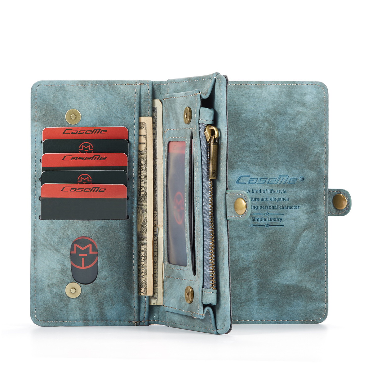 CaseMe plånboksfodral med magnetskal, iPhone 11, blå