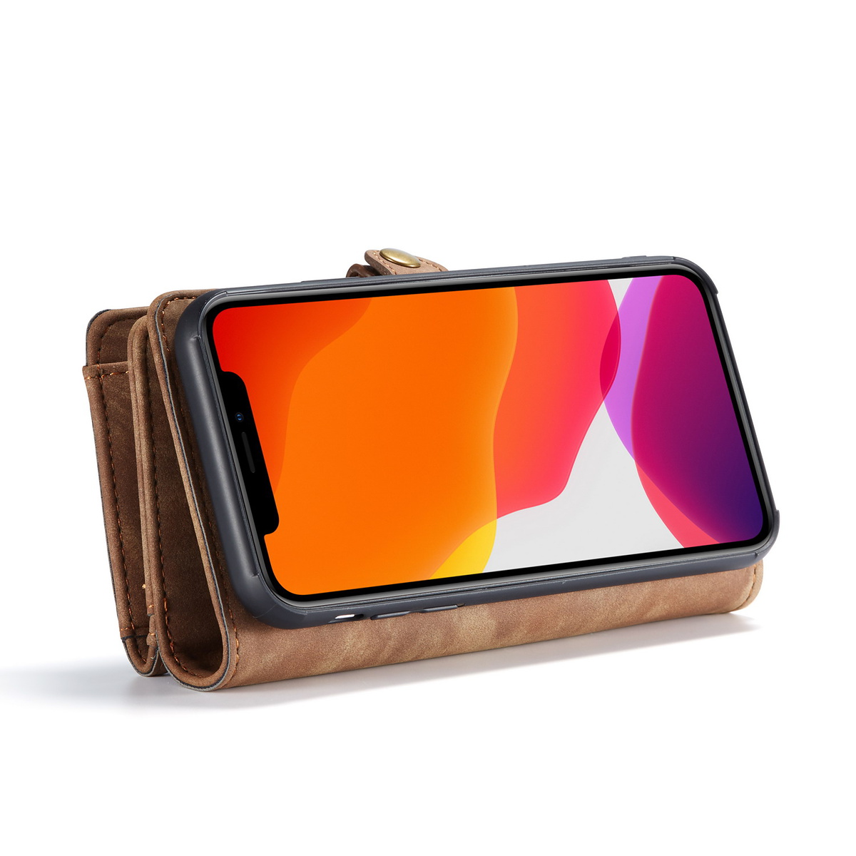 CaseMe plånboksfodral med magnetskal, iPhone 11, brun