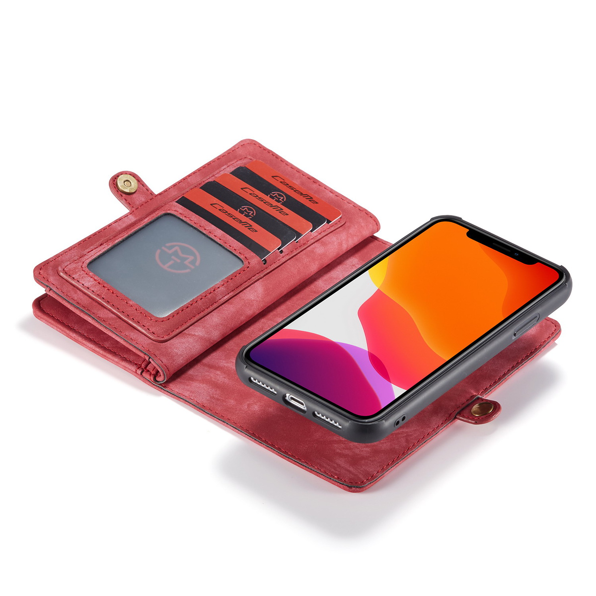 CaseMe plånboksfodral med magnetskal, iPhone 11, röd