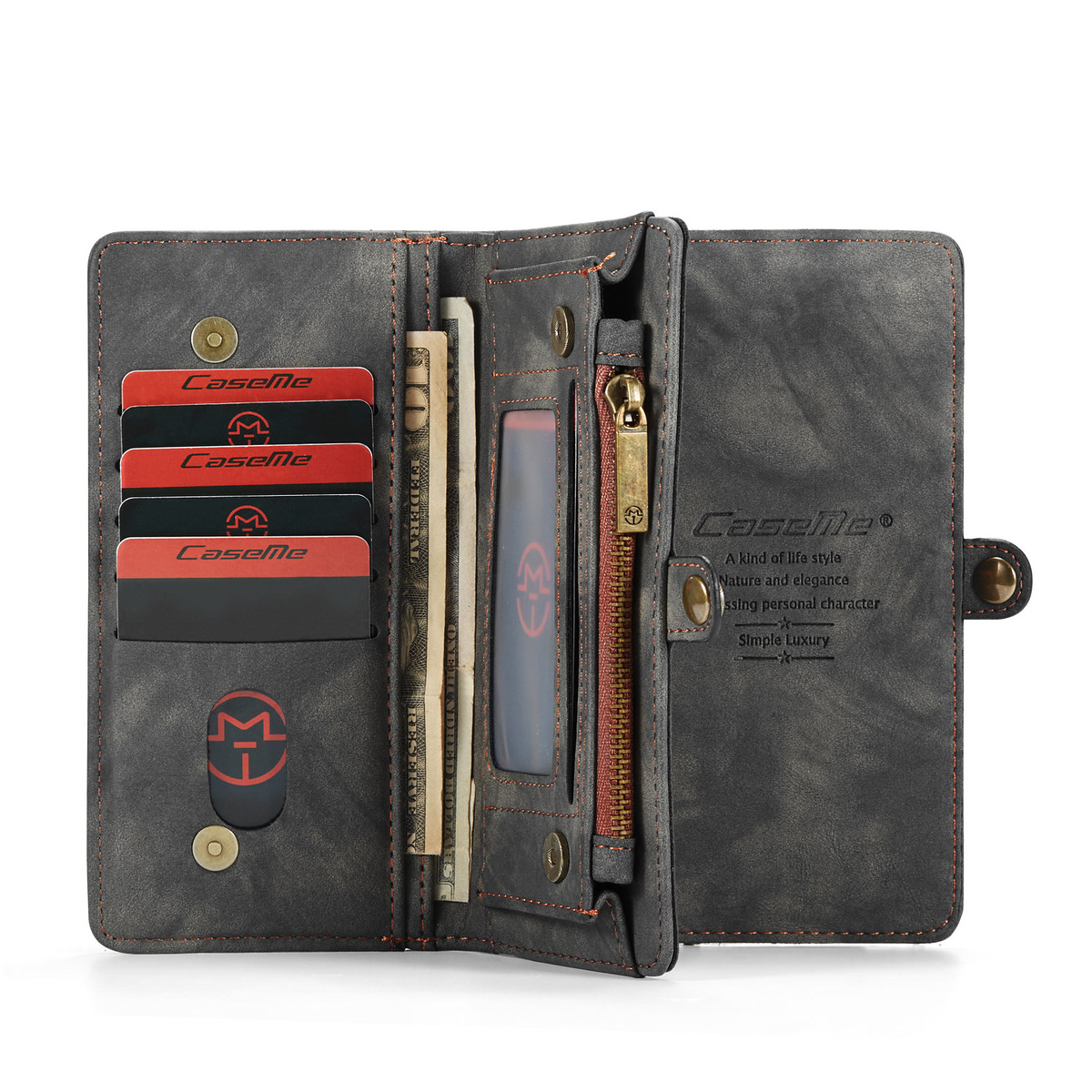 CaseMe plånboksfodral med magnetskal, iPhone 11, svart