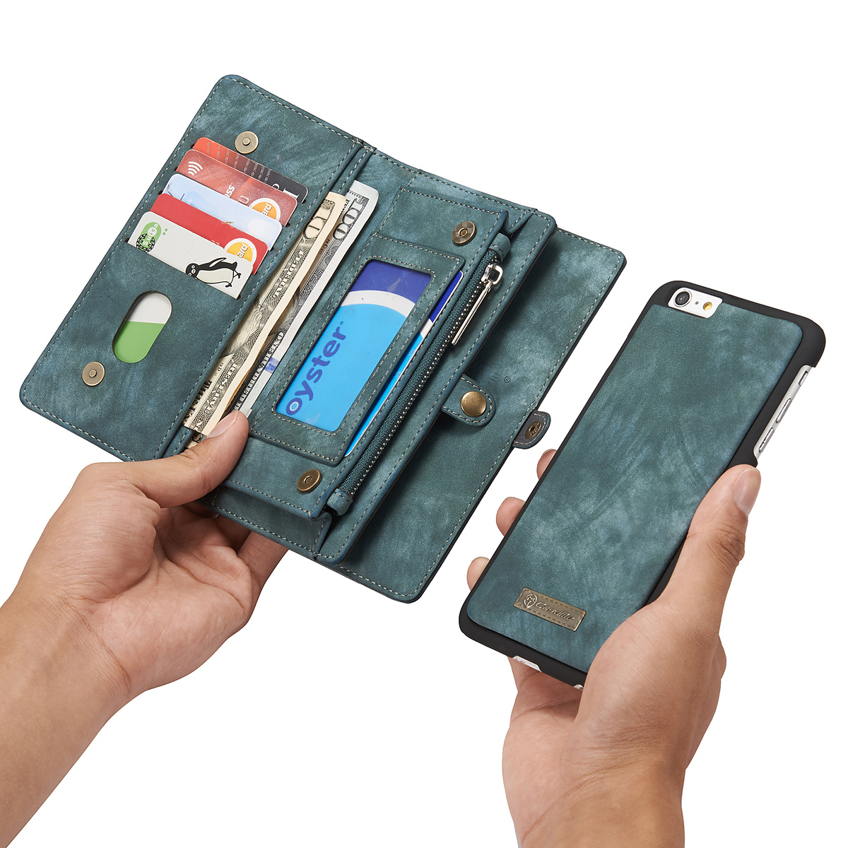 CaseMe plånboksfodral med magnetskal, iPhone 6/6S Plus, blå