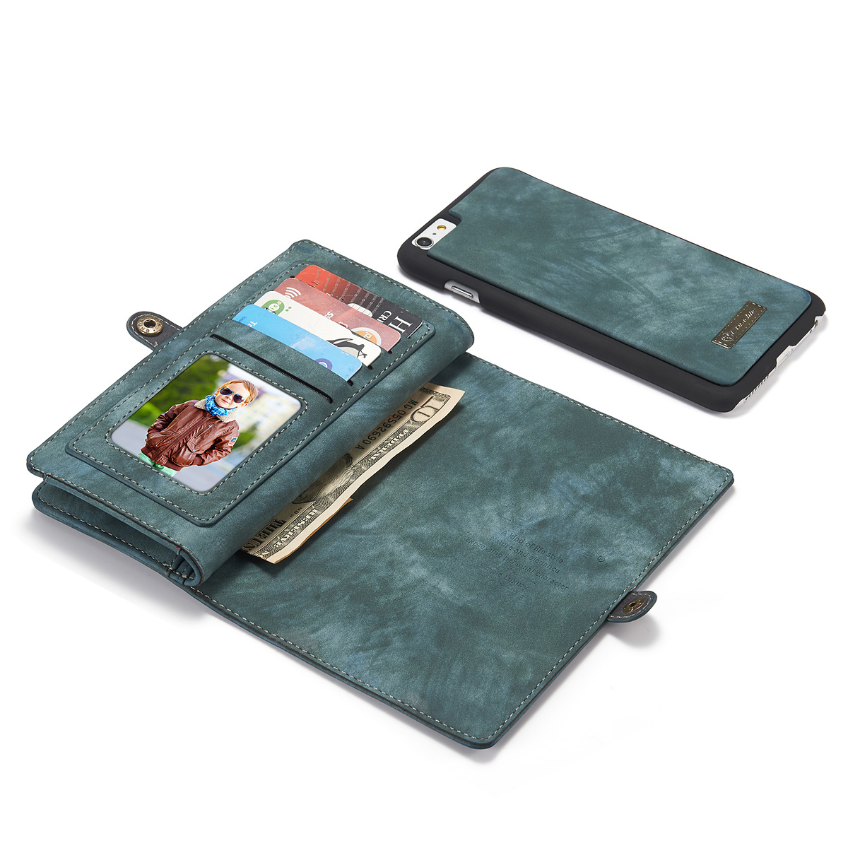 CaseMe plånboksfodral med magnetskal, iPhone 6/6S Plus, blå