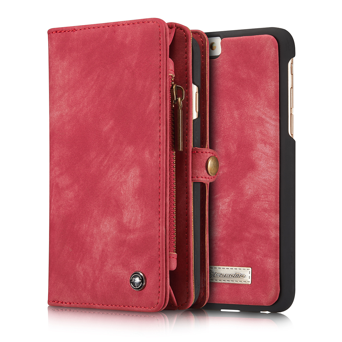 CaseMe plånboksfodral med magnetskal, iPhone 6/6S Plus, röd