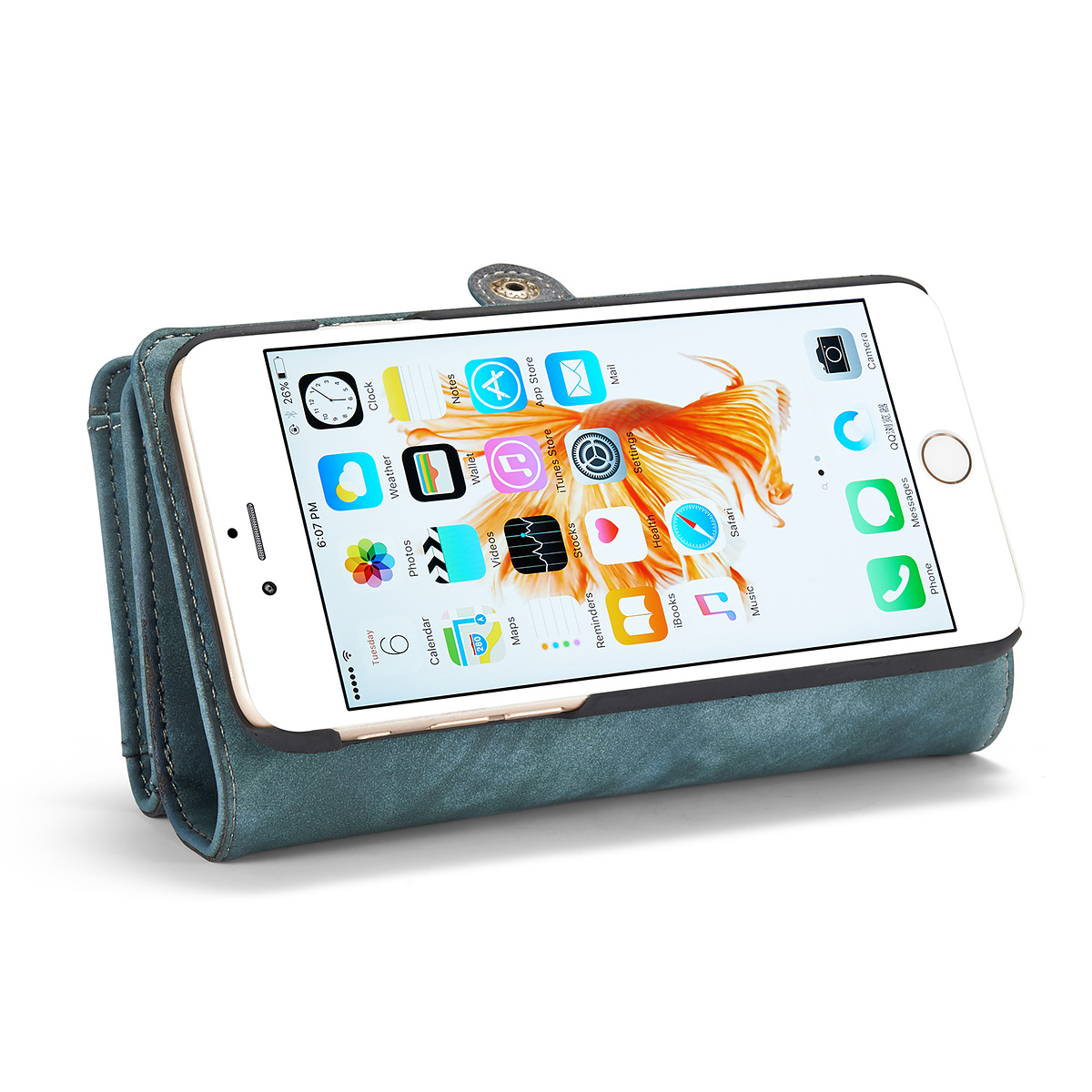 CaseMe plånboksfodral med magnetskal till iPhone 6/6S, blå