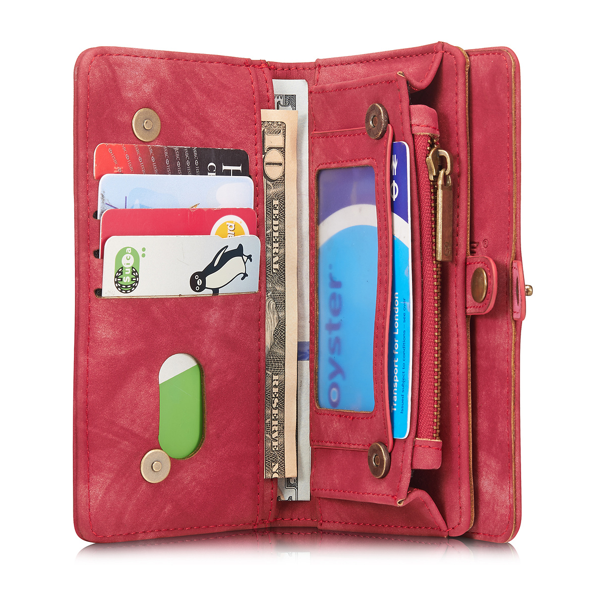CaseMe plånboksfodral med magnetskal till iPhone 6/6S, röd