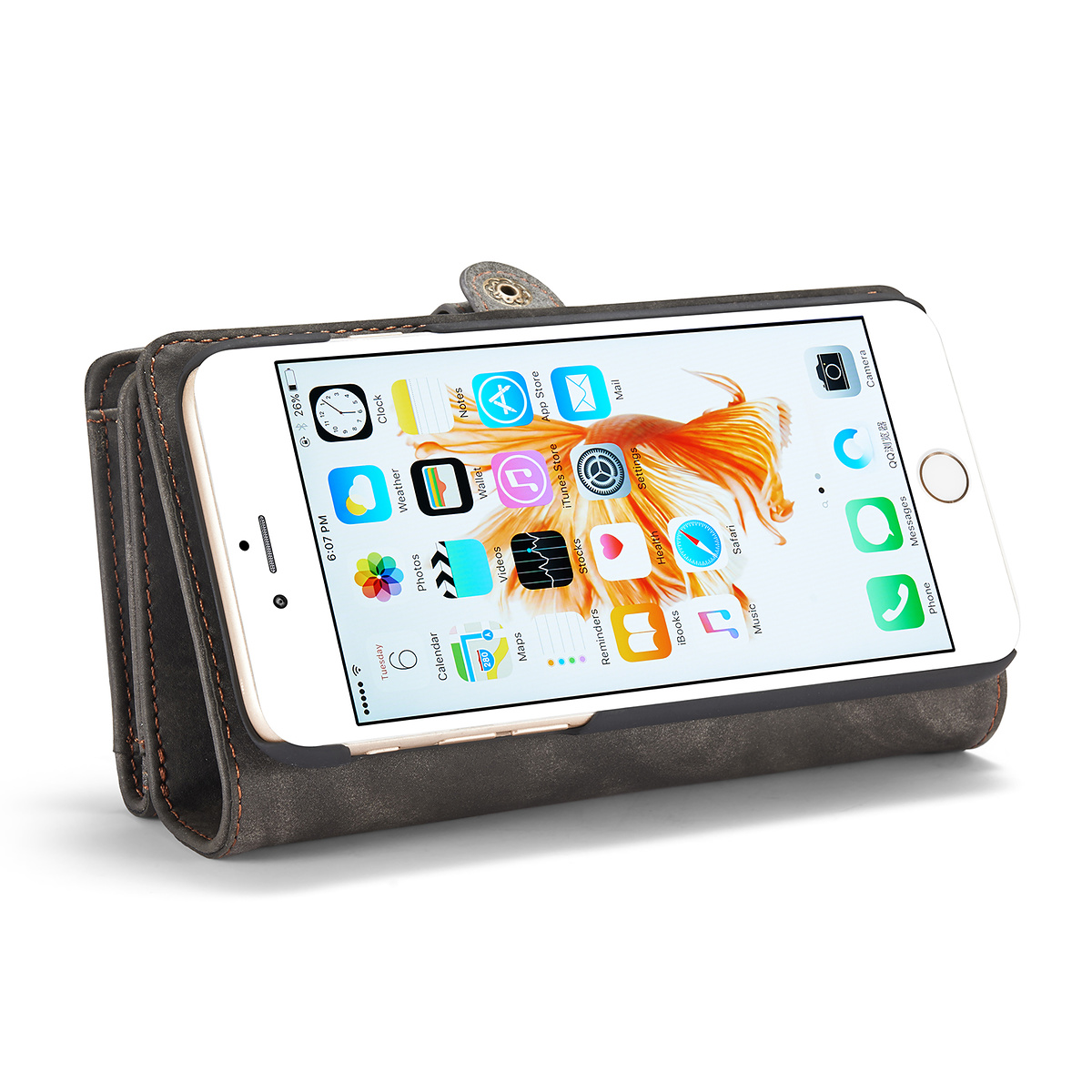 CaseMe plånboksfodral med magnetskal till iPhone 6/6S, svart