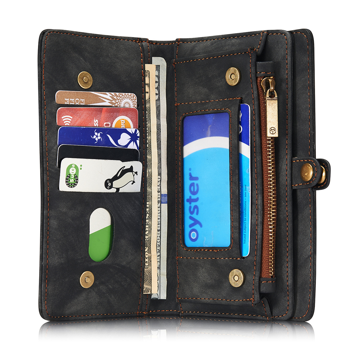 CaseMe plånboksfodral med magnetskal, iPhone 7/8 Plus, svart