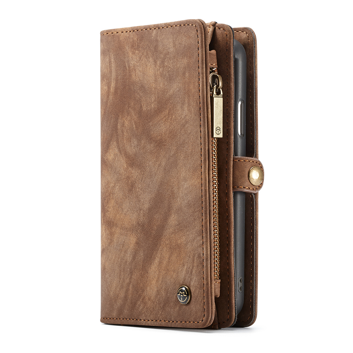 CaseMe plånboksfodral med magnetskal, iPhone XR, brun