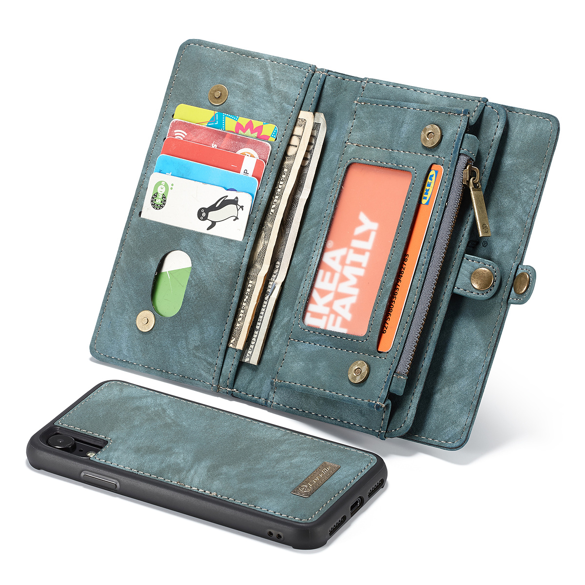 CaseMe plånboksfodral med magnetskal, iPhone XR, blå