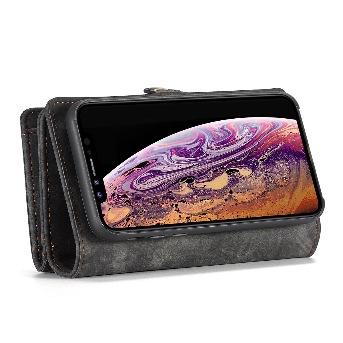 CaseMe plånboksfodral med magnetskal till iPhone XS Max, svart