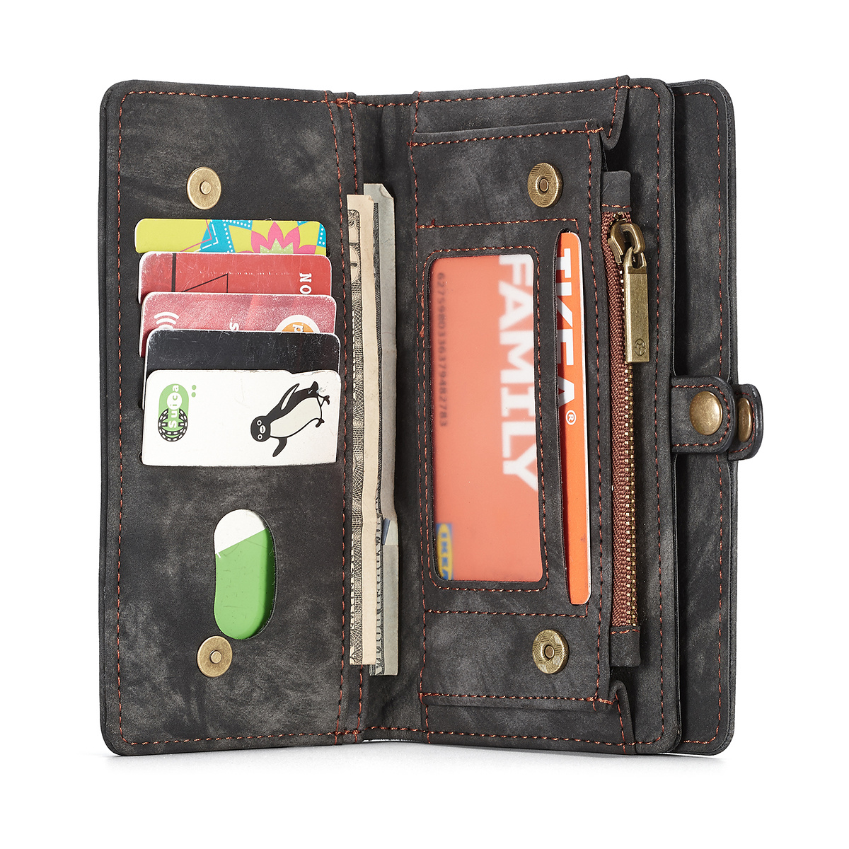 CaseMe plånboksfodral med magnetskal till iPhone X/XS, svart