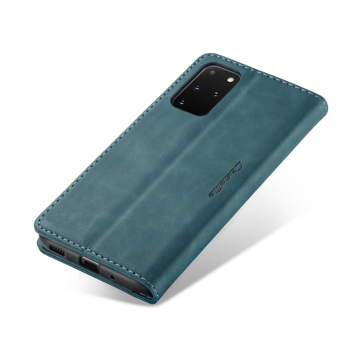 CASEME 013 Series Auto-absorbed Leather Wallet Case for S20+-Blue