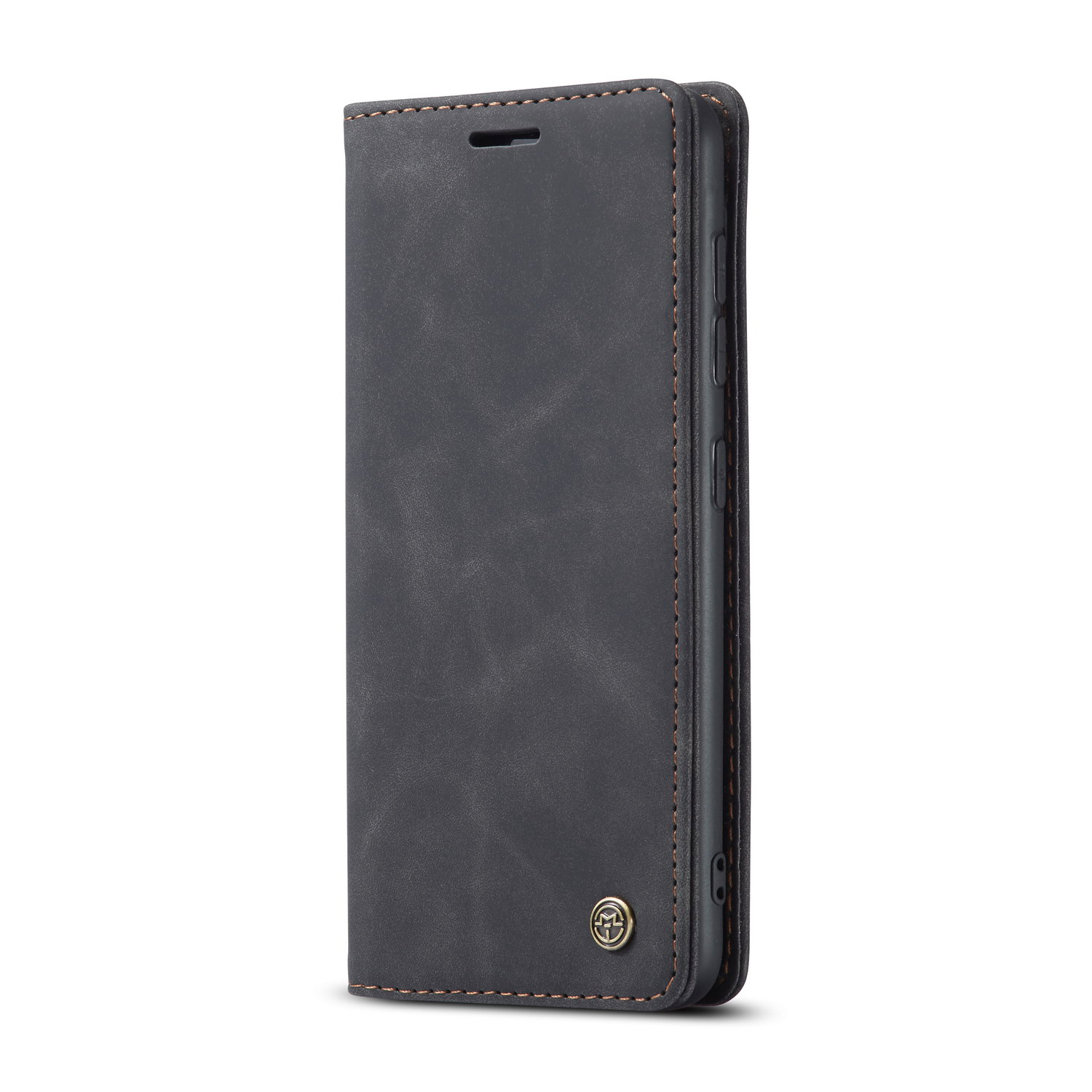 CASEME 013 Series Auto-absorbed Leather Wallet Case for S20+-Black