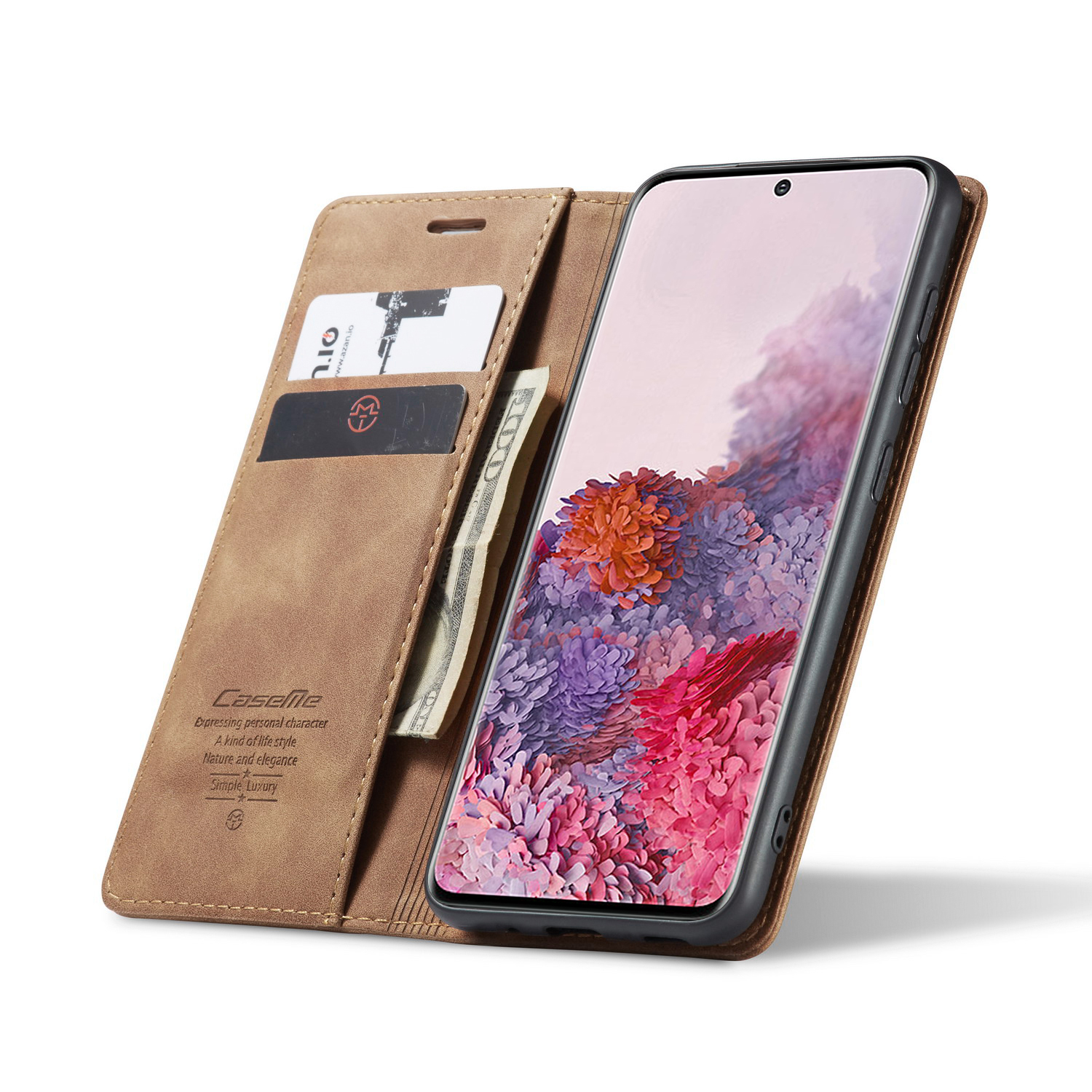 CaseMe plånboksfodral, Samsung Galaxy S20, brun