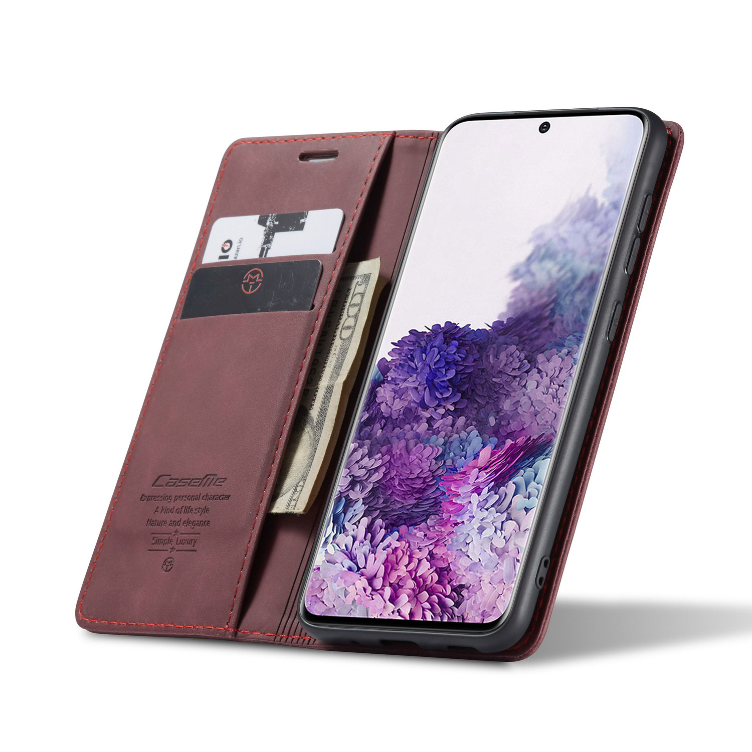 CaseMe plånboksfodral, Samsung Galaxy S20, röd