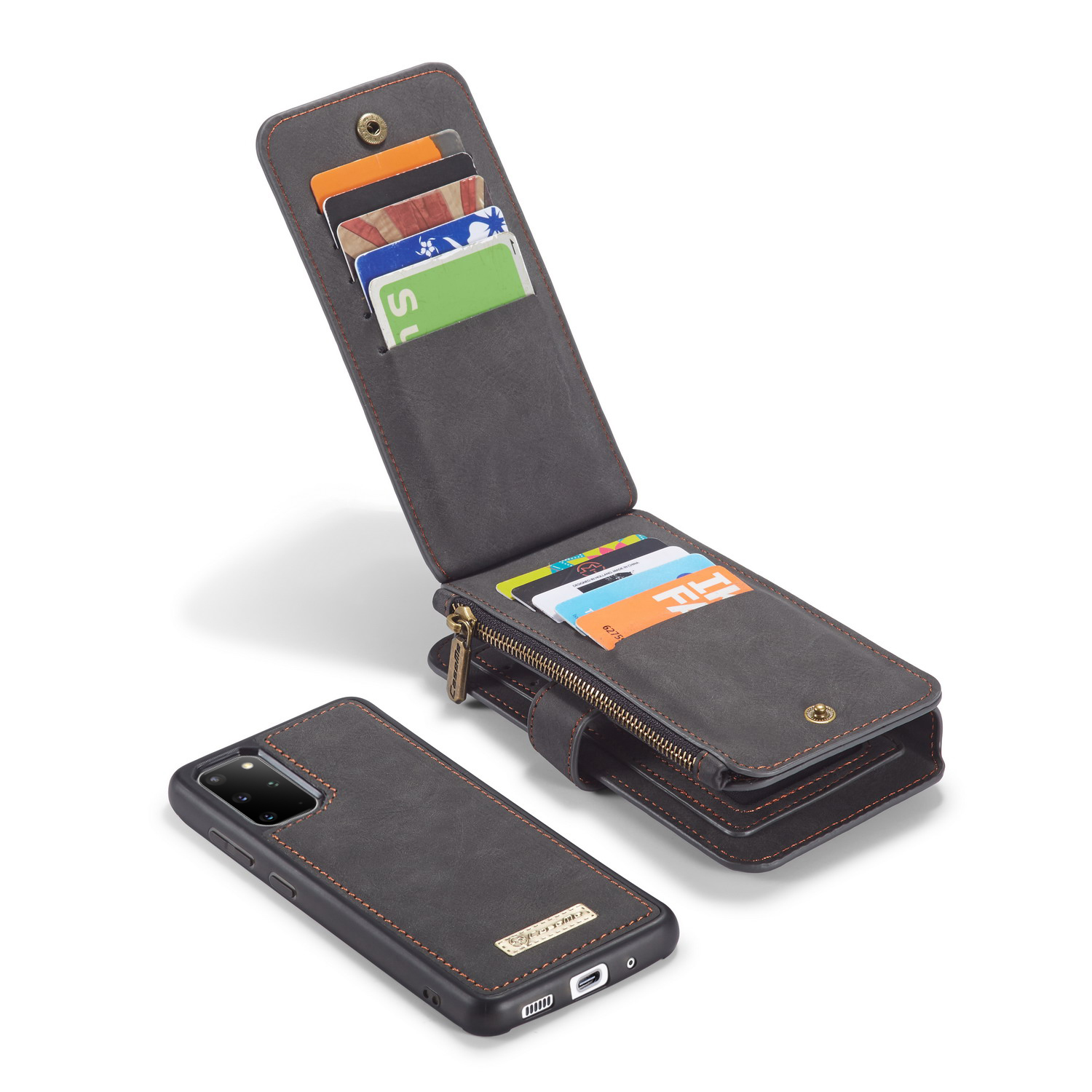 CaseMe plånboksfodral med magnetskal, Samsung Galaxy S20+, svart
