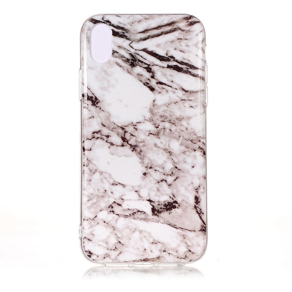 Trendigt marmorskal med mönster, iPhone XR 6.1, vit
