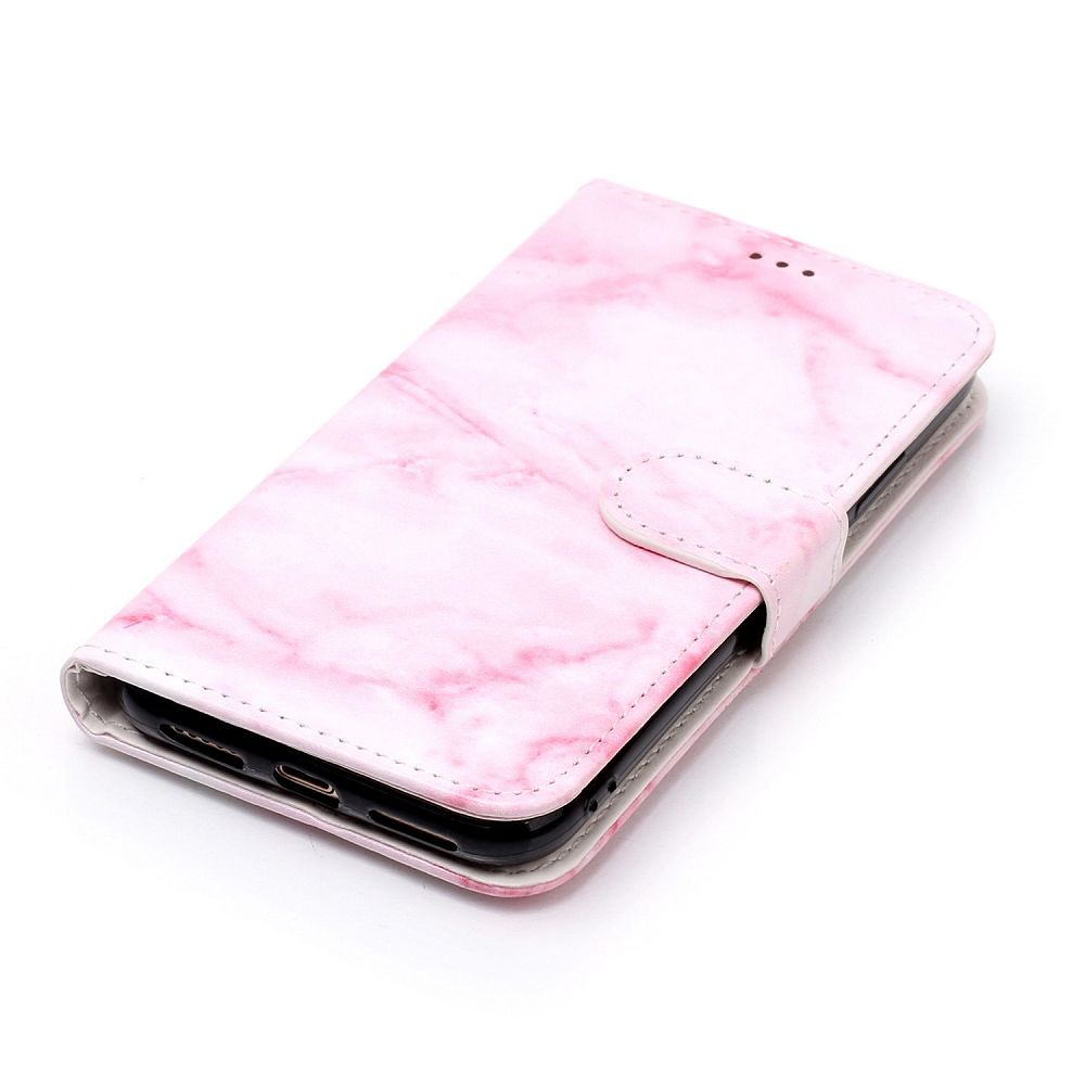 Trendigt marmorskal med ställ, iPhone X/XS, rosa
