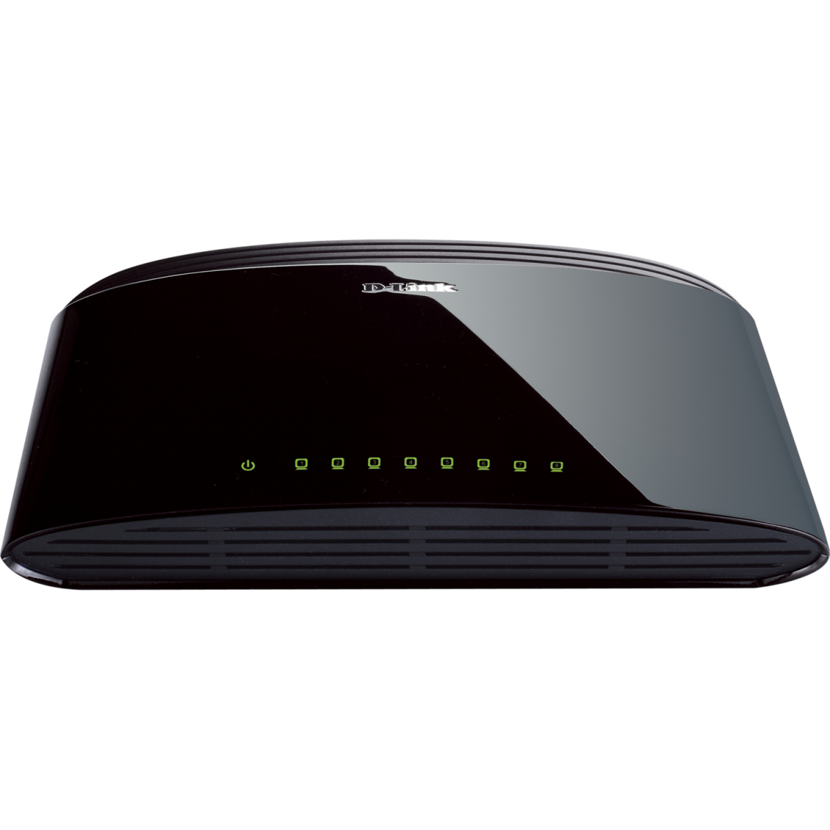 D-Link Switch 8x10/100Mbps, NWay, Uplink, bordsmodell, svart