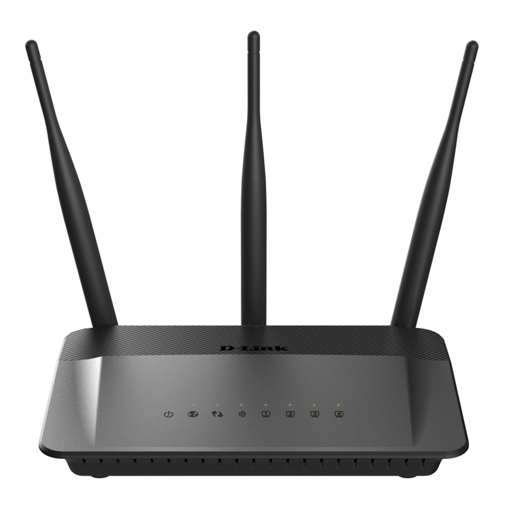 D-Link Trådlös router, Dual Band, 4xRJ45 LAN-portar, svart