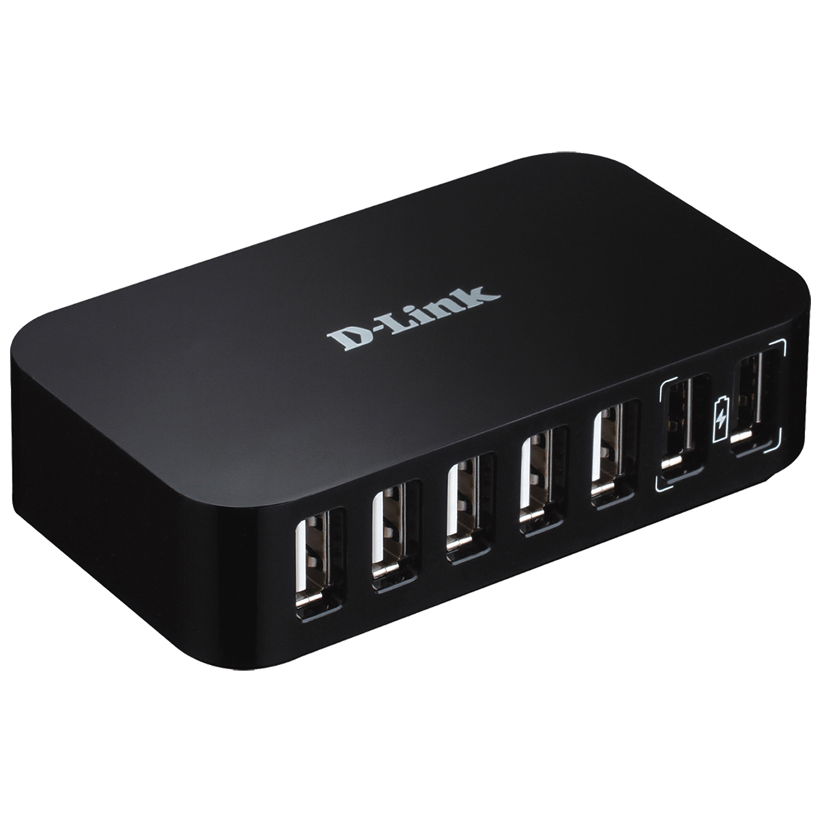 D-Link USB 2.0-hubb med 7 portar och nätadapter