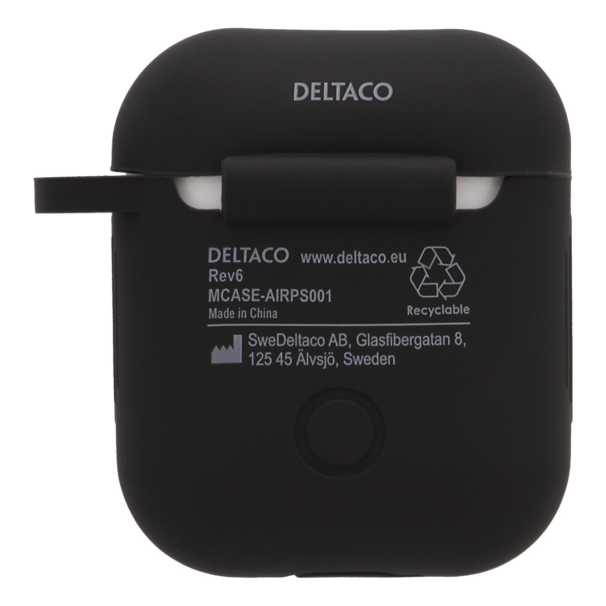 DELTACO Silikonskal för AirPods, svart