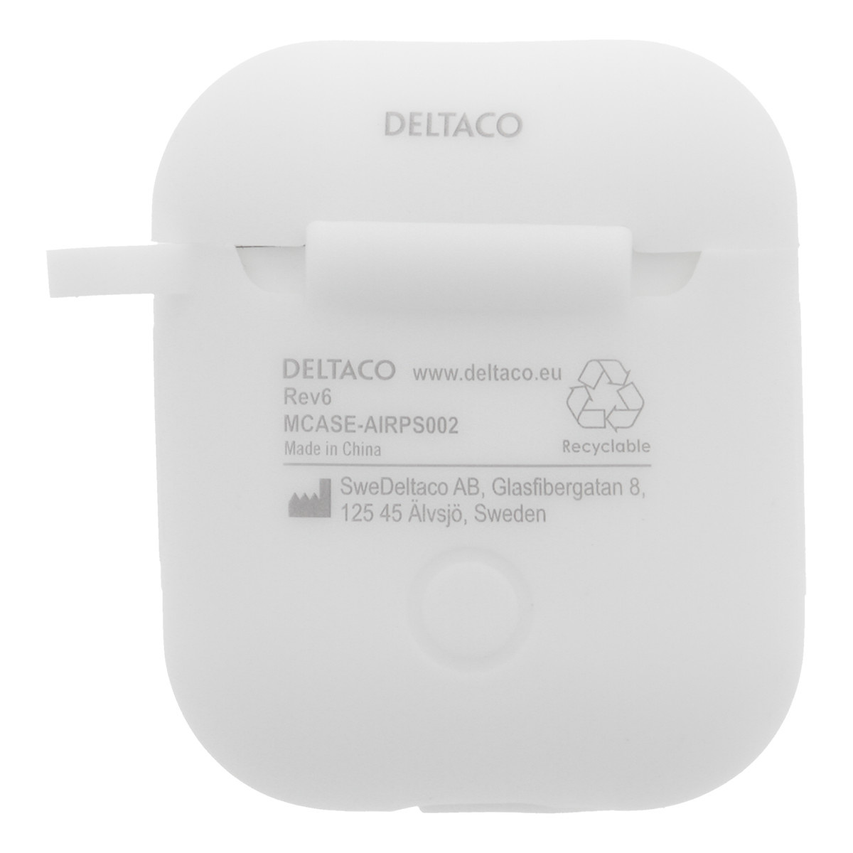 DELTACO Silikonskal för AirPods, vit