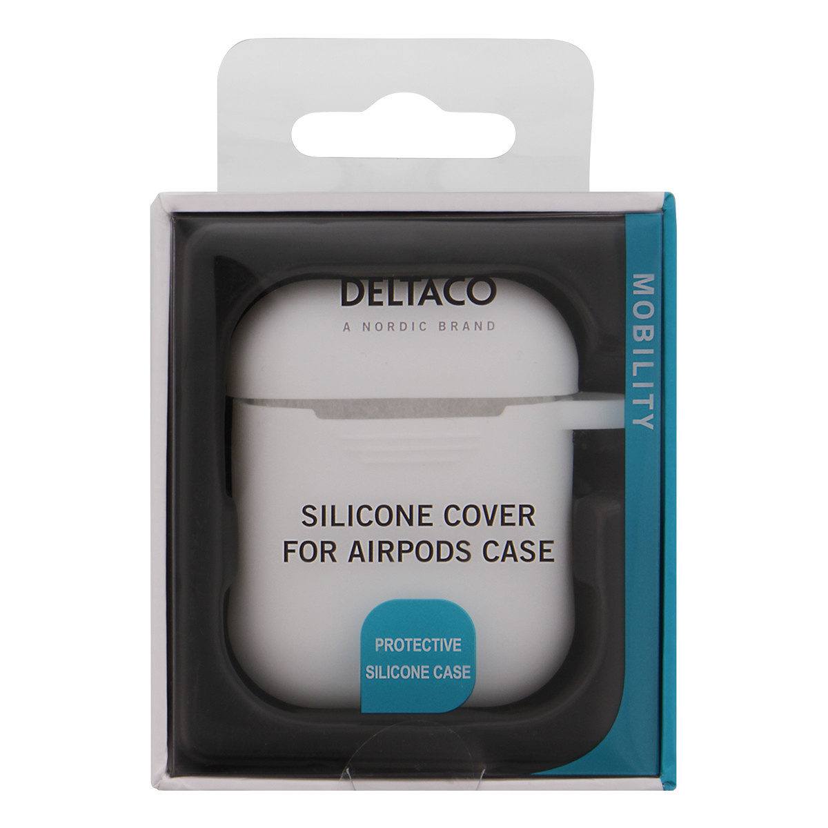 DELTACO Silikonskal för AirPods, vit