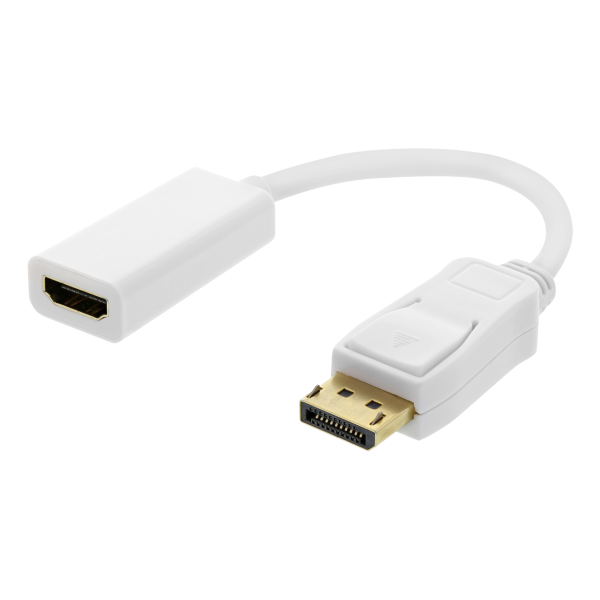 DELTACO DisplayPort till HDMI-adapter, 0.2m, vit