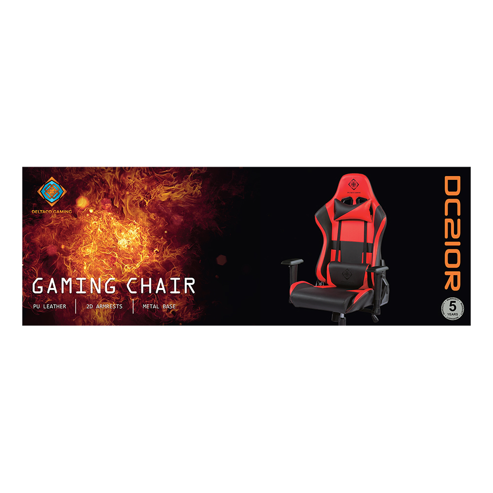 Deltaco Gaming Ergonomisk gamingstol, röd