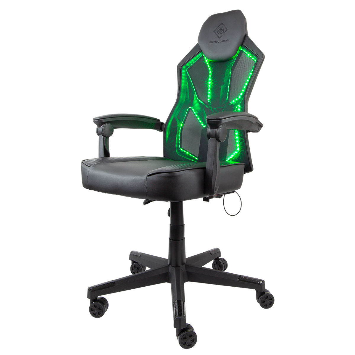 Deltaco Gaming DC220 Gamingstol med LED-belysning, svart