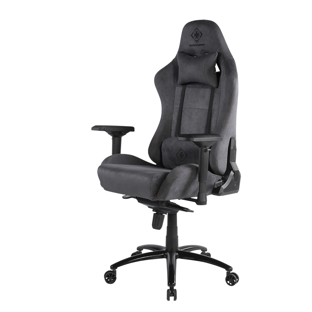 Deltaco Gaming ergonomisk gaming-stol i Alcantara-tyg, mörkgrå