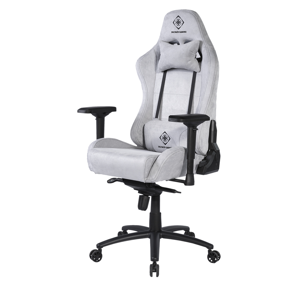 Deltaco Gaming ergonomisk gaming-stol i Alcantara-tyg, ljusgrå