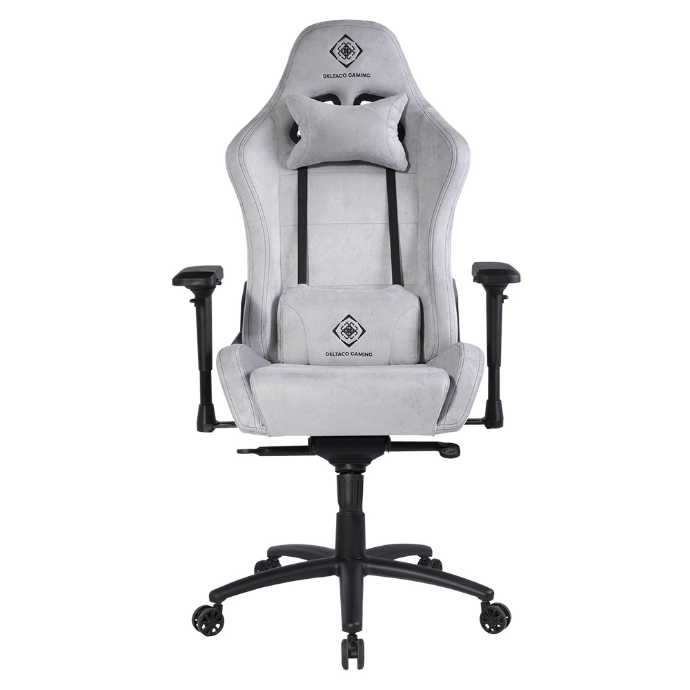 Deltaco Gaming ergonomisk gaming-stol i Alcantara-tyg, ljusgrå