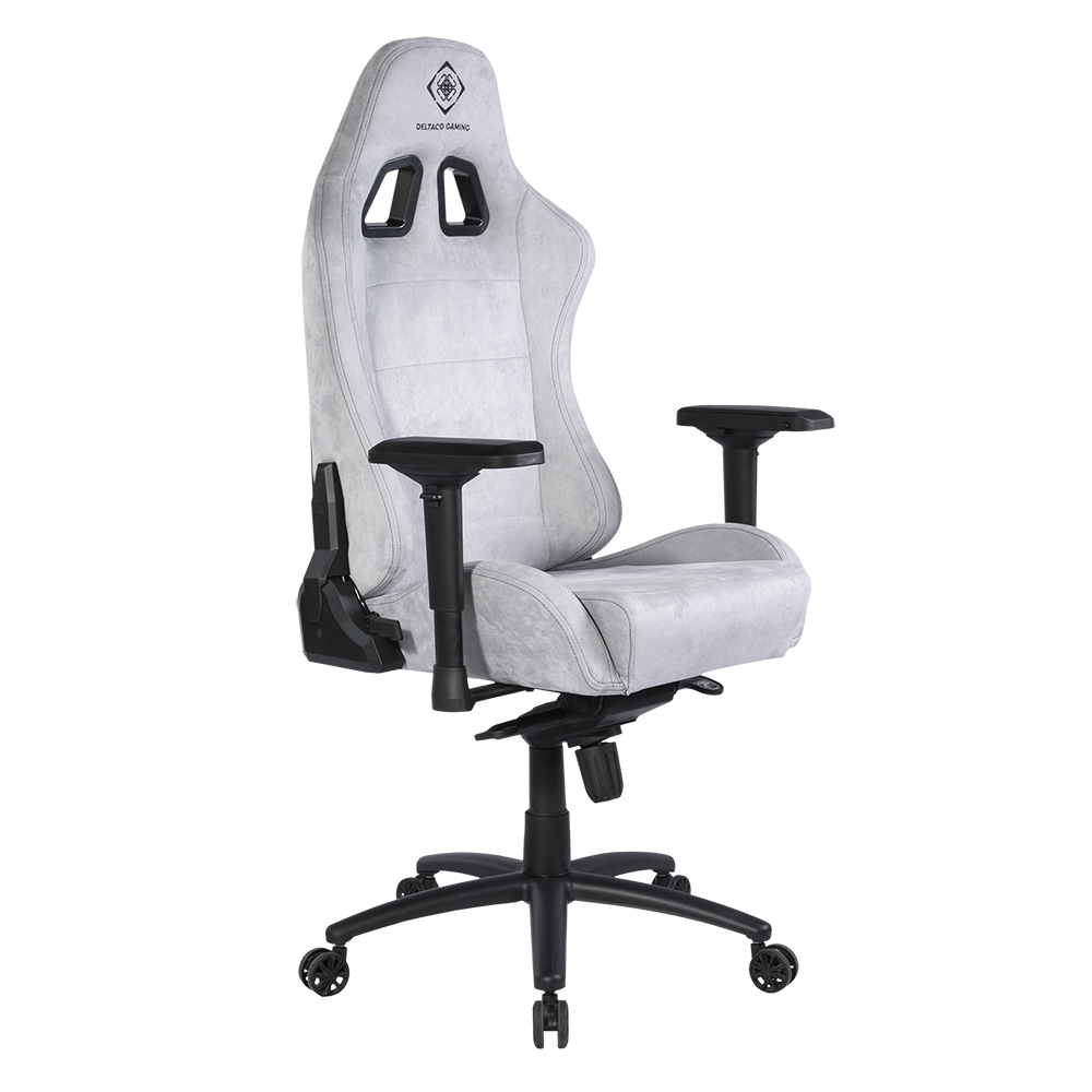 Deltaco Gaming ergonomisk gaming-stol i Alcantara-tyg, ljusgrå