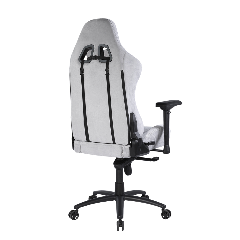 Deltaco Gaming ergonomisk gaming-stol i Alcantara-tyg, ljusgrå