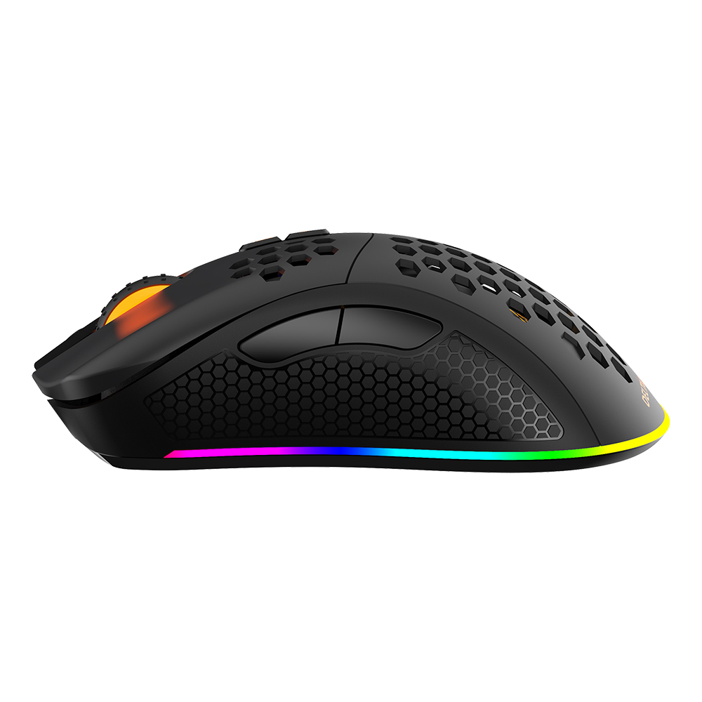 Deltaco Gaming trådlös gamingmus, RGB, USB-C kabel, svart