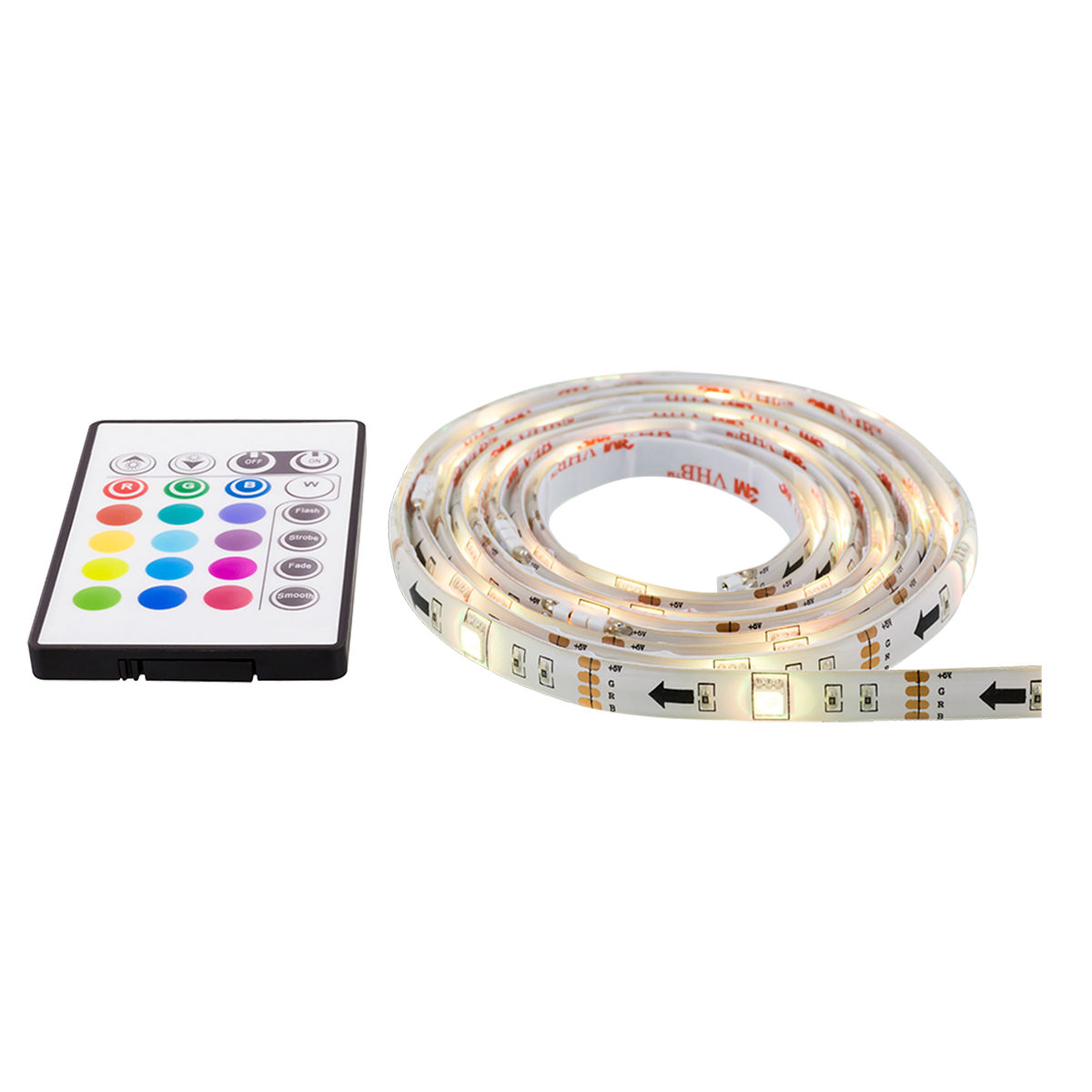 Deltaco Gaming LED-list i 12 olika färger, fjärrkontroll, 2x50cm