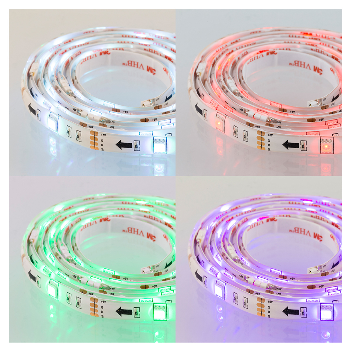 Deltaco Gaming LED-list i 12 olika färger, fjärrkontroll, 2x50cm